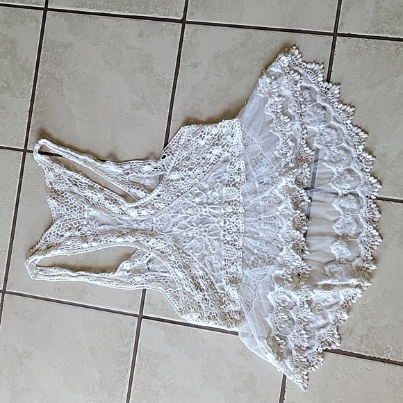 Boho lacy cream top - Picture 3 of 4